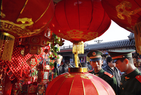 Spring Festival decorated for 'Year of the Pig'