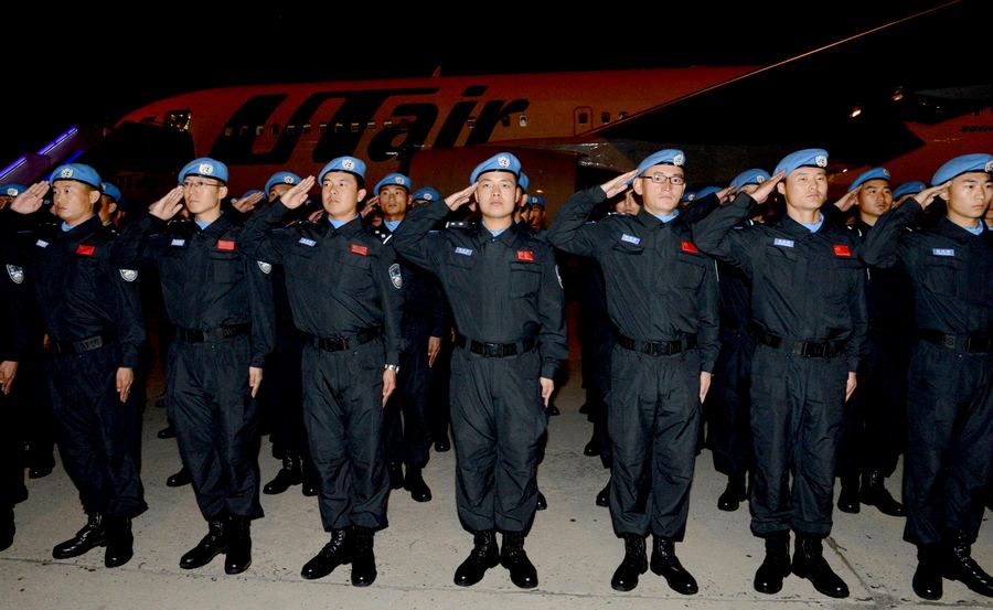 Riot police off to Liberia peacekeeping mission