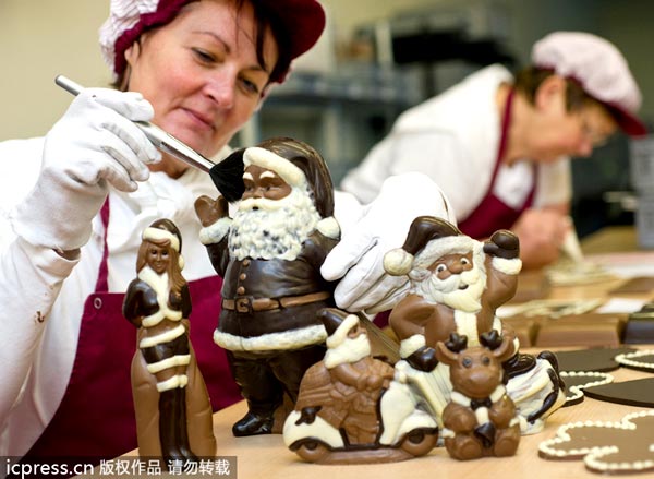 Handmade chocolate Christmas sweets