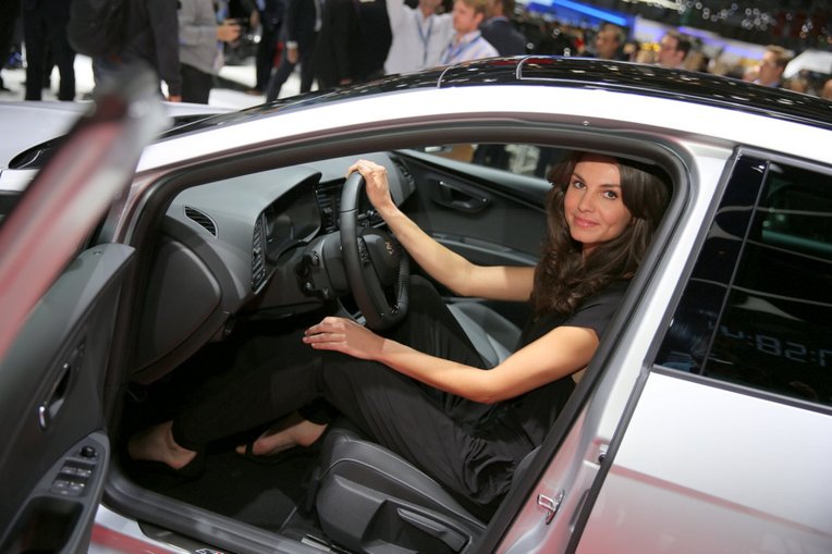 Model with Seat at Geneva motor show