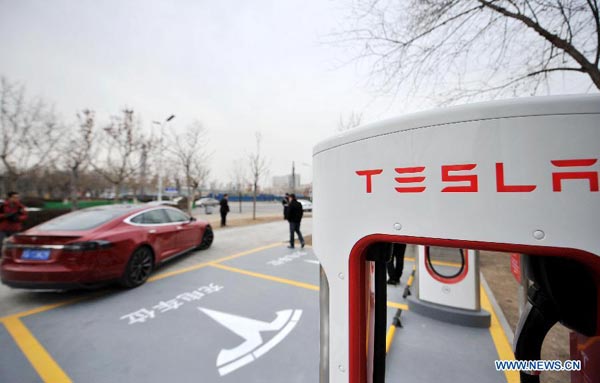 Tianjin's 1st Tesla Supercharger station put to use