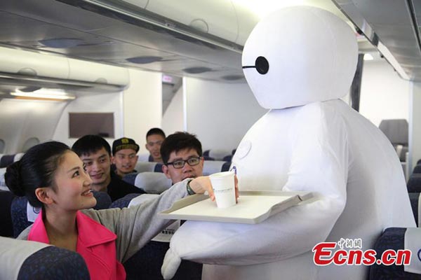 Stewardess turns to Baymax to improve service