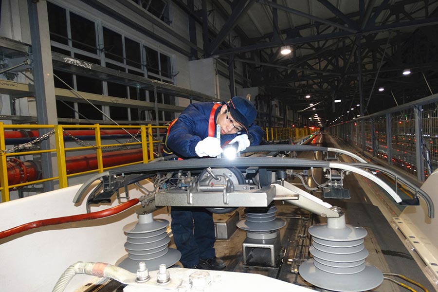 Train technicians ensuring safe journey home