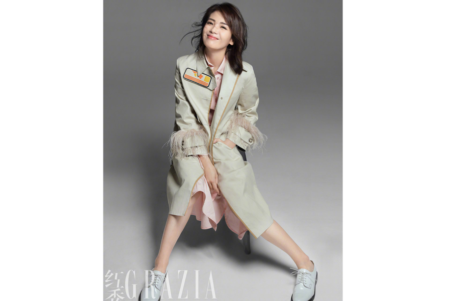 Actress Liu Tao poses for fashion magazine