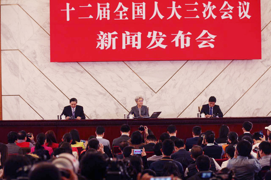 Press conference on 3rd session of 12th NPC held in Beijing