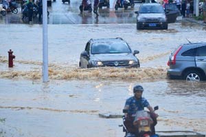 Heavy rainfalls hit Tianjin