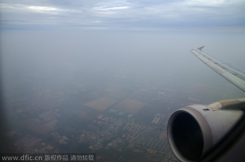 Aerial views of polluted landscapes