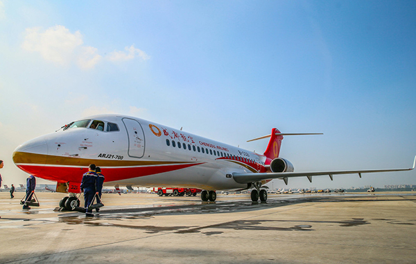 China-made ARJ21 regional jetliner popular with Sichuan locals