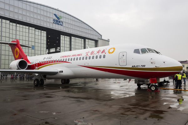 China-made ARJ21 regional jetliner popular with Sichuan locals