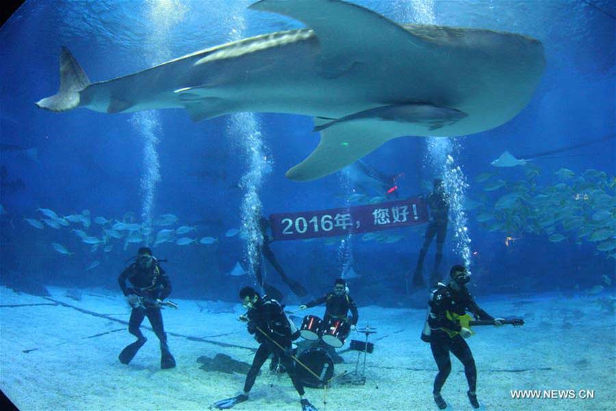 People greet new year across China