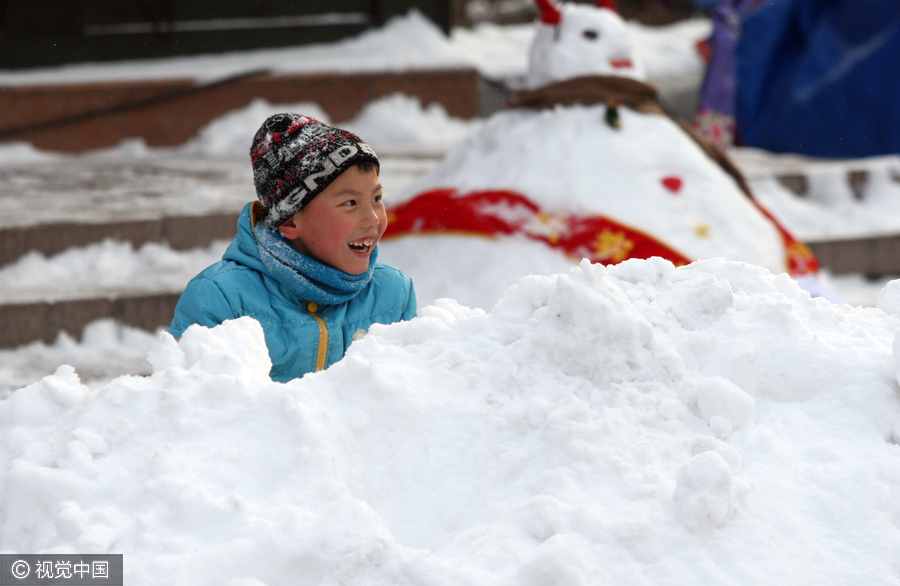 Harbin experiences biggest snowfall of the season