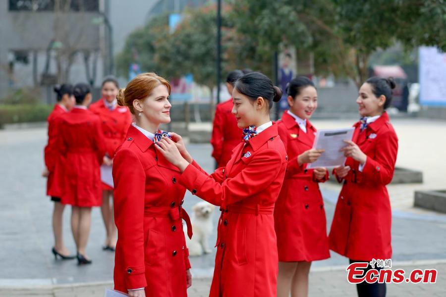 Foreign teachers apply to be flight attendants