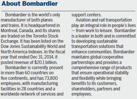 Bombardier to bridge cooperation in China