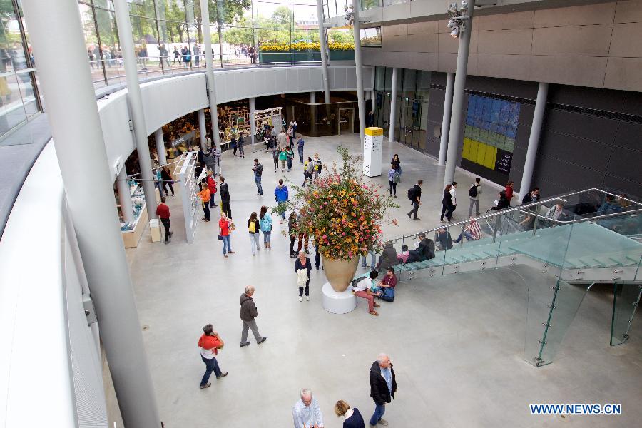 People visit Van Gogh Museum in Amsterdam