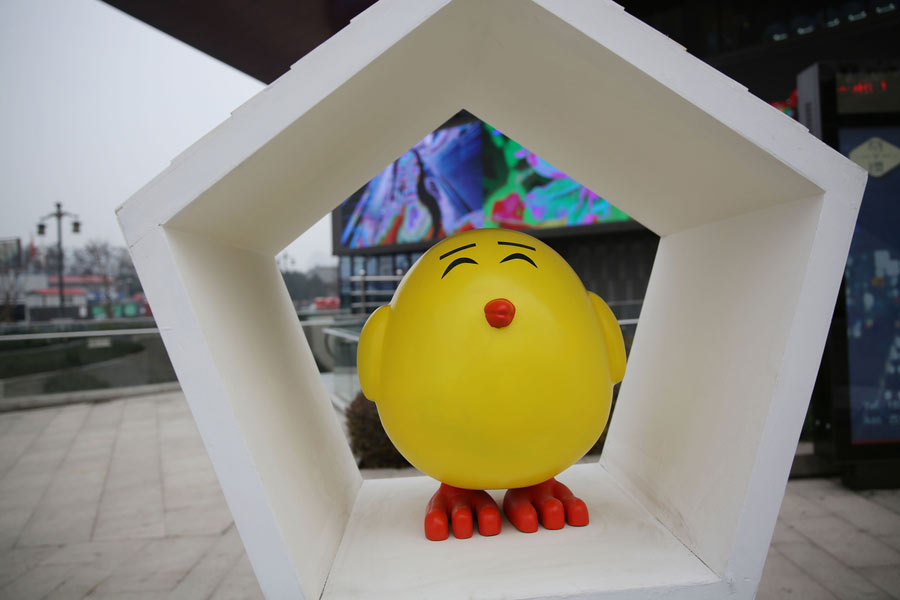 Chicken artwork celebrates Year of the Rooster