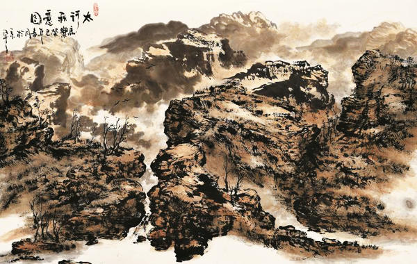 Painter depicts great Taihang Mountains with passion and love