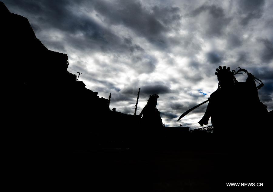 Sorcerer's dance performed at Drigong Ti Temple of Lhasa