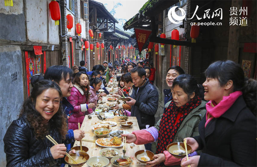 'Long Street Banquet' in Datong ancient town