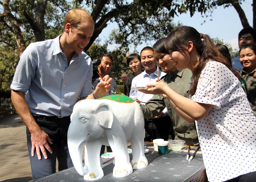 Prince William visits Asian elephant park