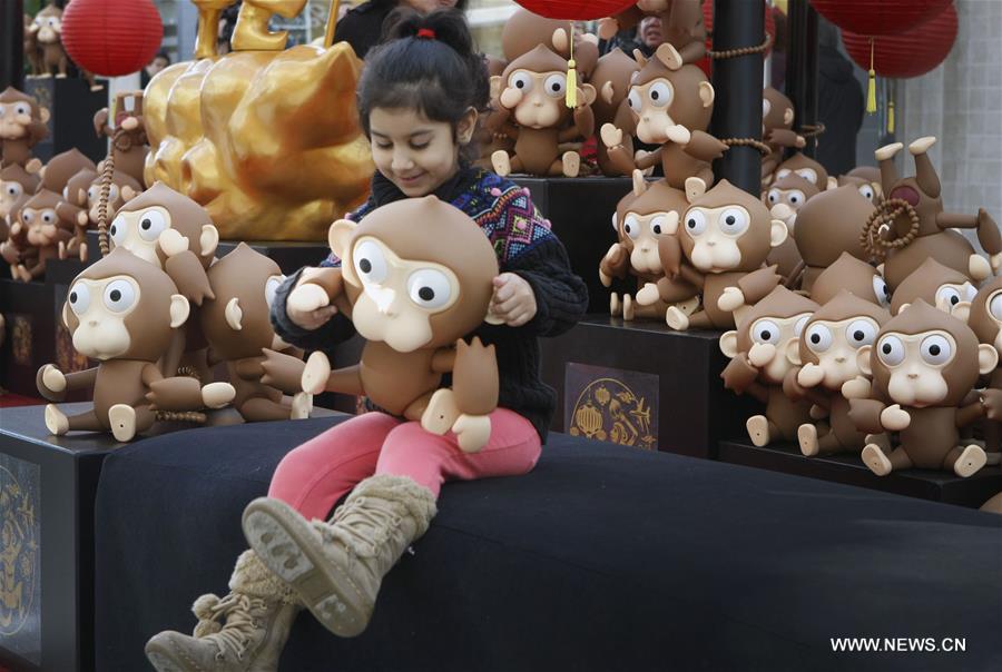 Canada displays monkey sculptures to mark Chinese Lunar New Year