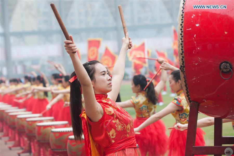 'Shisanfan drum and gong' performed in E China