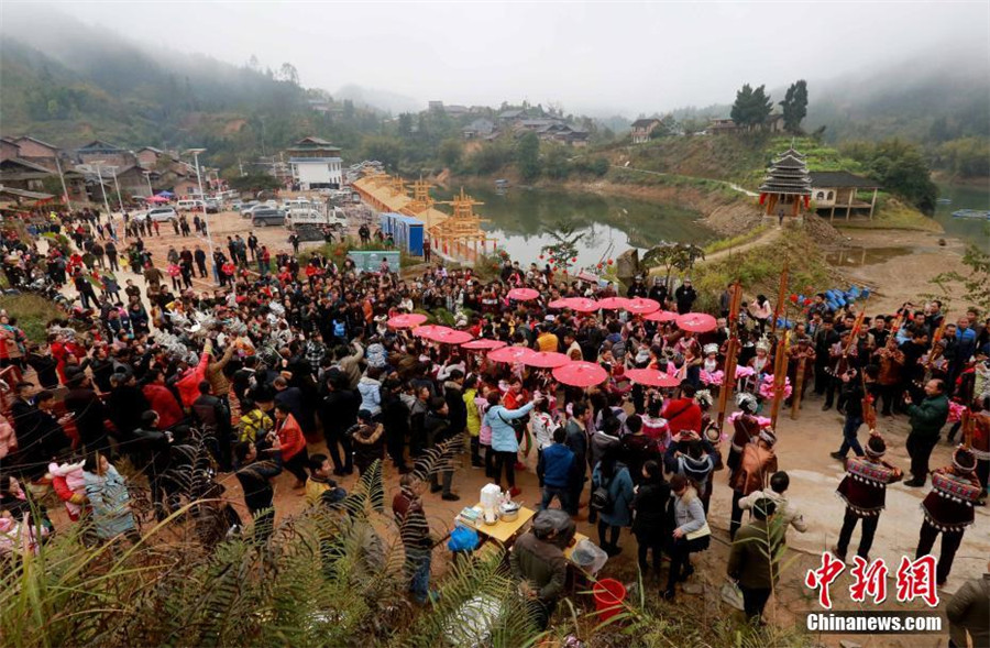 Miao people celebrate Manggao festival in S China