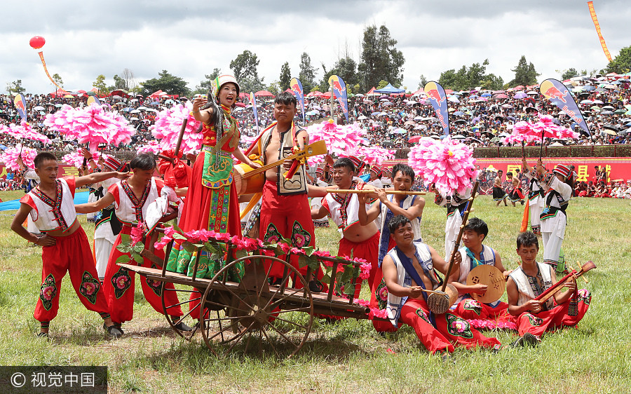 Shilin International Torch Festival lights up SW China