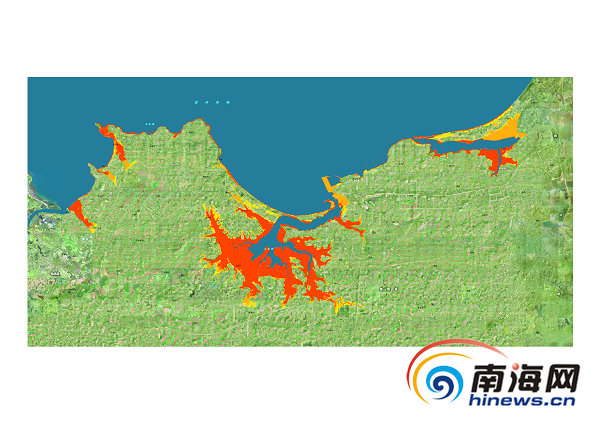 海南5市縣風暴潮風險區劃圖公開 標注風險區