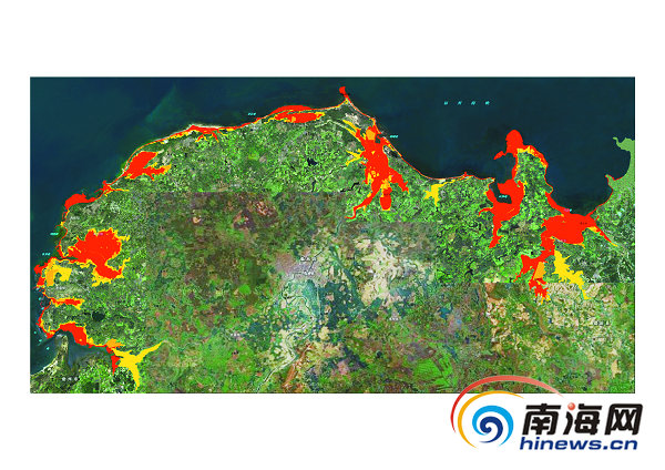 海南5市縣風暴潮風險區劃圖公開 標注風險區