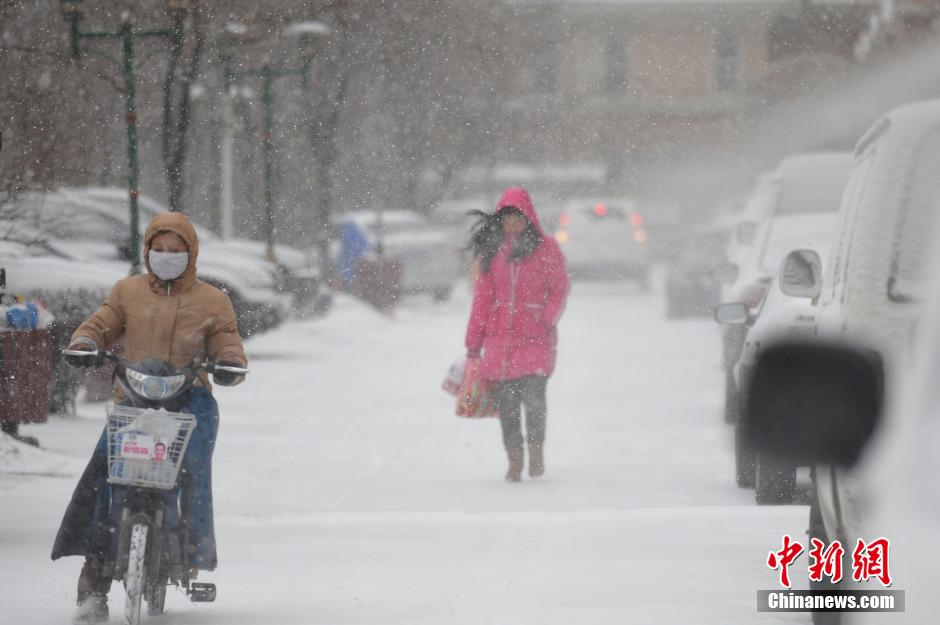 遼寧出現雨雪寒潮大風天氣 市民“武裝”出行