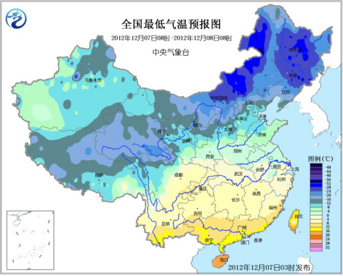 中國北方地區氣溫持續偏低 黑龍江局地暴雪(圖)