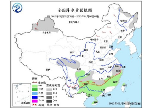 南方大部持續低溫雨雪冰凍 北方氣溫將緩慢回升