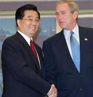 President Hu meets Bush