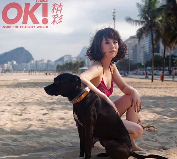 Hai Qing poses for OK! magazine in bikini looks