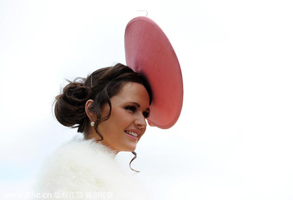 Ladies in beautiful hats at Cheltenham