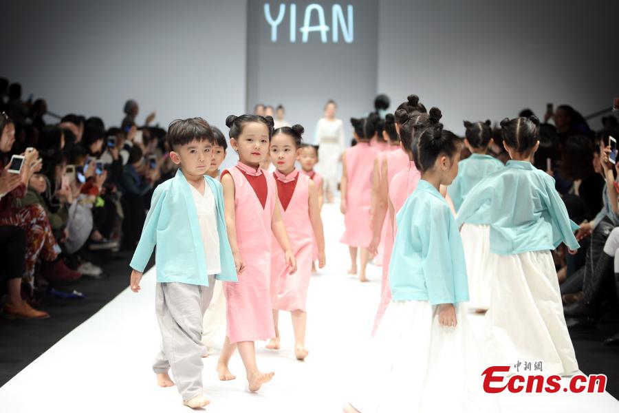 Children's fashion with Han costume style displayed in Beijing