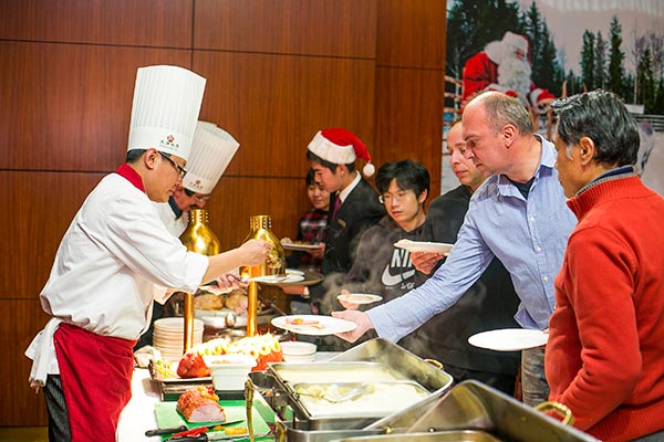 Christmas food at Beijing hotel