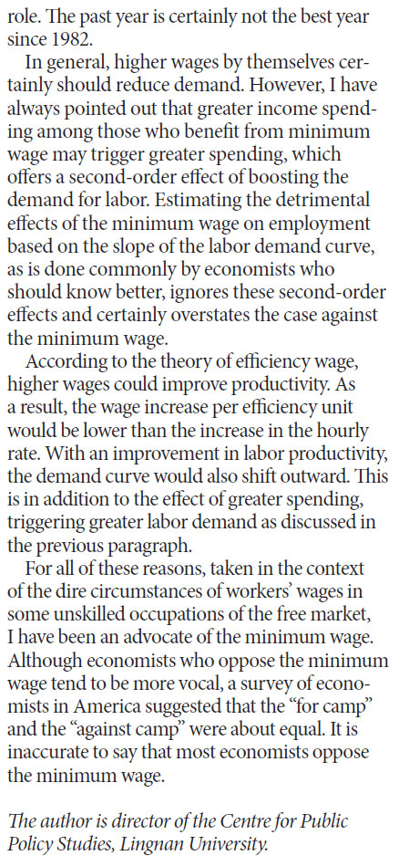 Growth in jobs suggests minimum wage not high