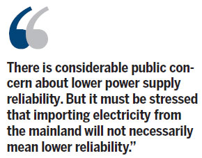 Importing electricity does not mean lower reliability