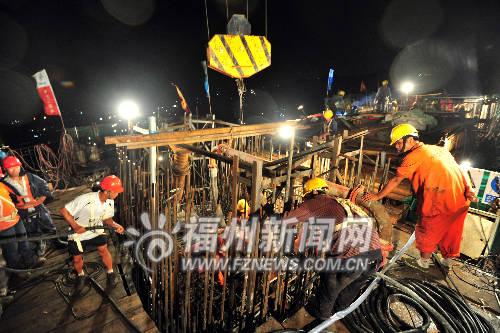 淮安大橋北岸主塔橫梁完成澆筑　年底前貫通(圖)