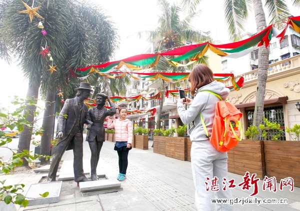 French street decorated to welcome Christmas