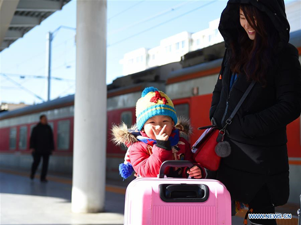 Railway stations witness surging passenger flows