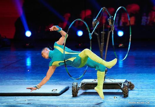 Contestants perform at China Acrobatics Golden Chrysanthemum Awards