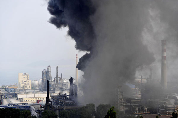 PetroChina's plant on fire in NE China