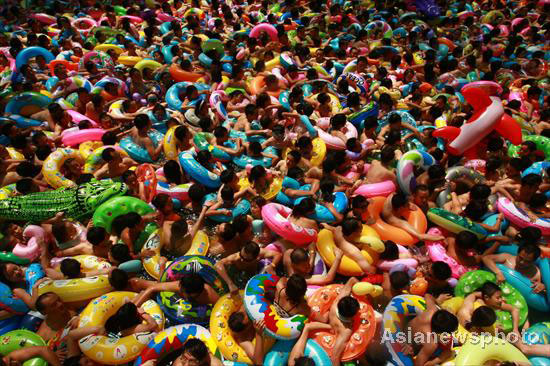 Summer swimmers soak in salty waters