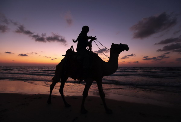 Sunset in Gaza city