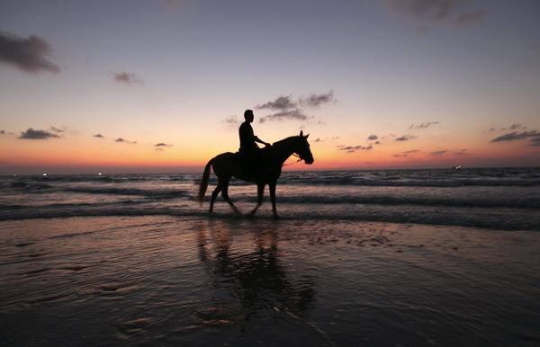 Sunset in Gaza city