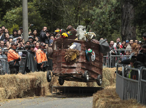 Roller cart race in Colombia