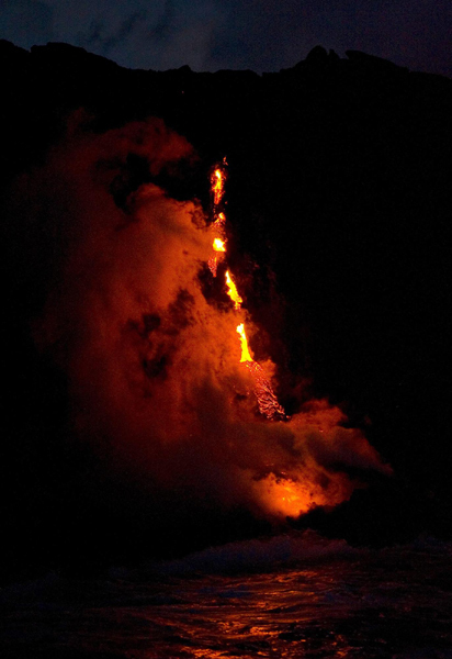 Lava oozes into ocean in Hawaii