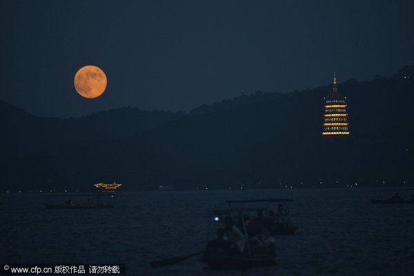 Full moon across China